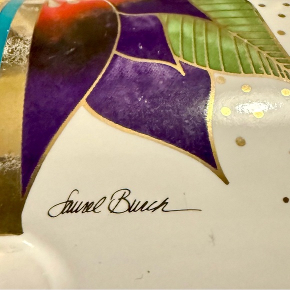 Vintage ‘90 Laurel Burch "Celestial Lotus" Coffee Tea Mug Cup Gold Trim Art Deco - Picture 4 of 6